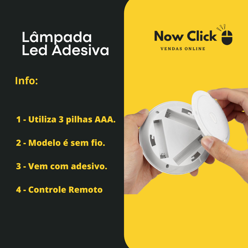 DesiLume Kit 3 Lâmpadas Led Adesivas